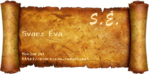Svarz Éva névjegykártya